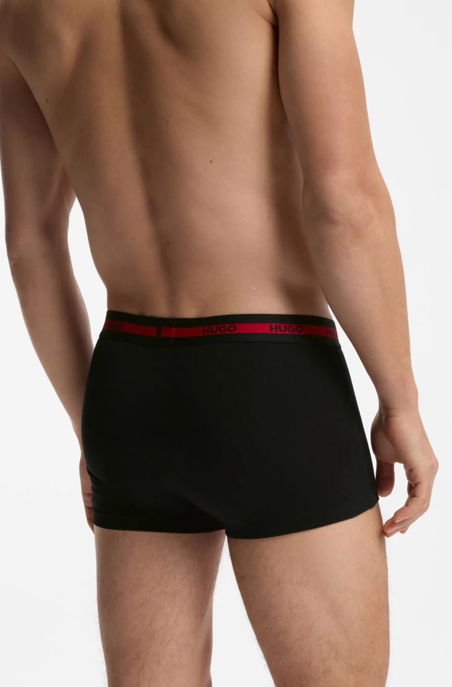 Three-pack of stretch-cotton trunks with logo waistbands