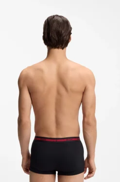 Three-pack of stretch-cotton trunks with logo waistbands