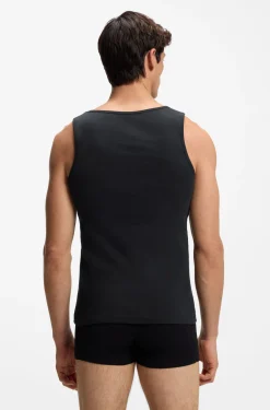 Three-pack of underwear vests in rib-knit cotton
