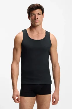 Three-pack of underwear vests in rib-knit cotton