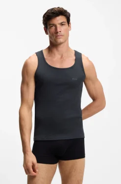 Three-pack of underwear vests in rib-knit cotton