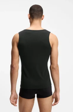 Three-pack of underwear vests in rib-knit cotton