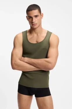Three-pack of underwear vests in rib-knit cotton