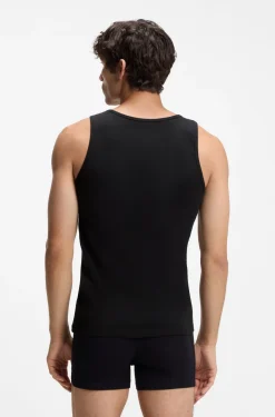Three-pack of underwear vests in rib-knit cotton