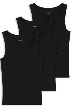 Three-pack of underwear vests in rib-knit cotton