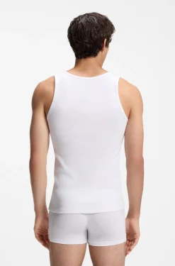 Three-pack of underwear vests in rib-knit cotton