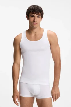 Three-pack of underwear vests in rib-knit cotton