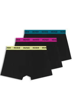 Three-pack trunks with jacquard logo waistband