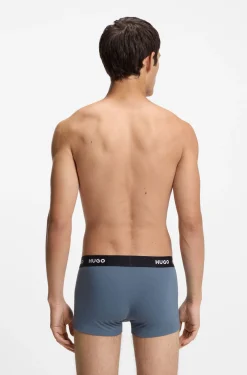 Three-pack trunks with jacquard logo waistband