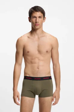 Three-pack trunks with jacquard logo waistband