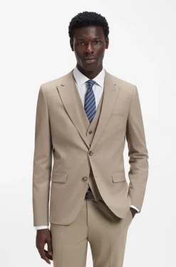 Three-piece extra-slim-fit suit in stretch dobby