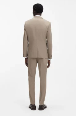 Three-piece extra-slim-fit suit in stretch dobby