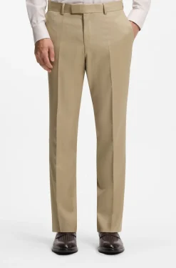 Three-piece slim-fit suit in virgin-wool serge