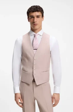 Three-piece slim-fit suit in virgin wool