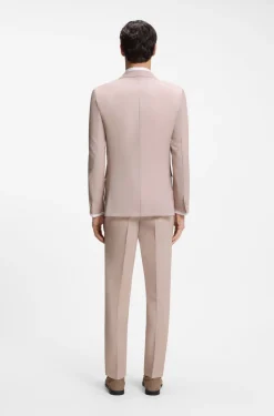 Three-piece slim-fit suit in virgin wool