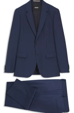Three-piece slim-fit suit in virgin wool