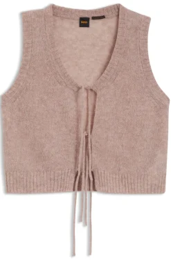 Tie-front cardigan in Italian yarn