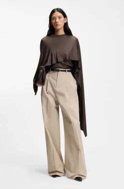 Top in draped jersey with scarf detail