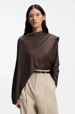 Top in draped jersey with scarf detail