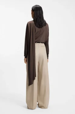 Top in draped jersey with scarf detail