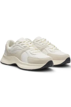 Trainers in canvas, leather and suede