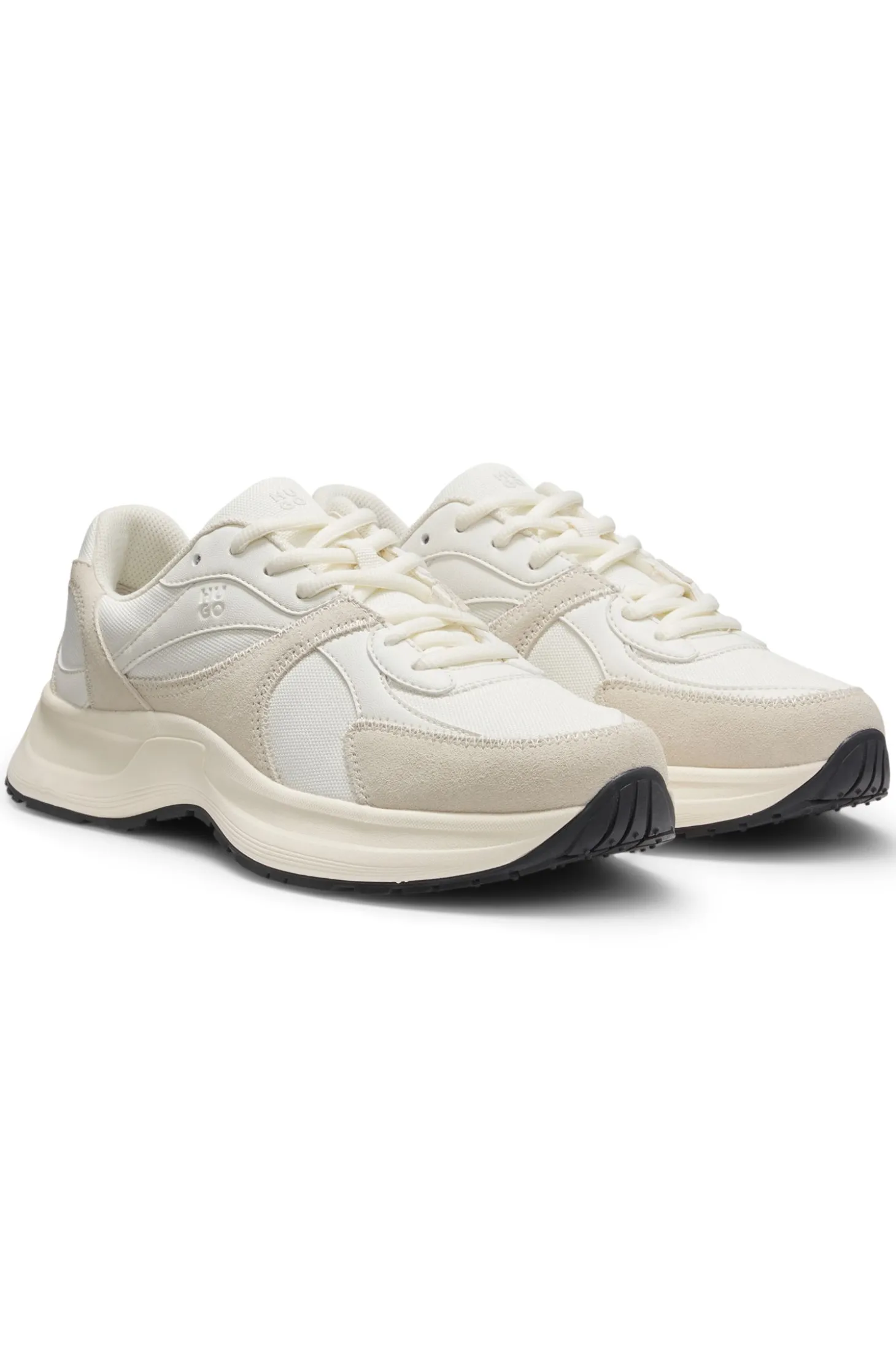 Trainers in canvas, leather and suede