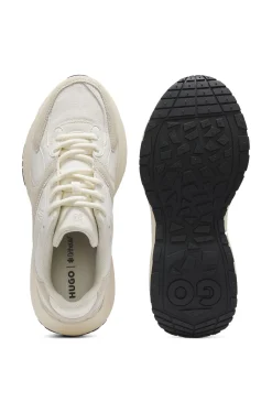 Trainers in canvas, leather and suede