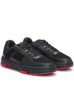 Trainers with mesh and faux leather