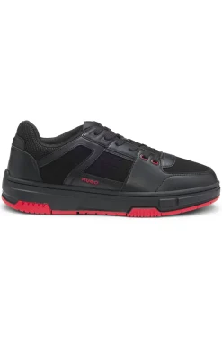 Trainers with mesh and faux leather
