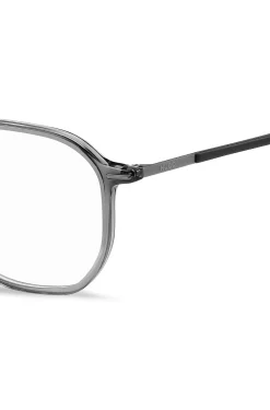 Transparent-acetate optical frames with branded temples