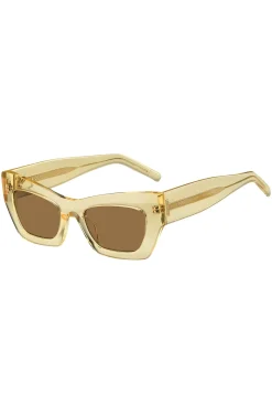 Transparent-acetate sunglasses with signature hardware