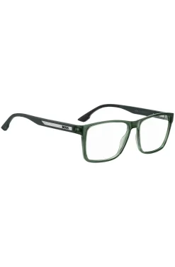 Transparent-green optical frames with logo plaque