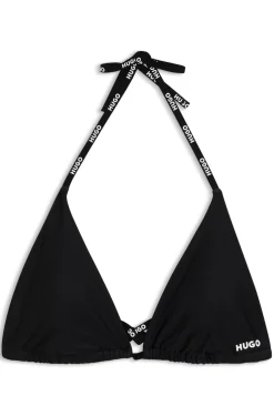 Triangle bikini top with logo ties