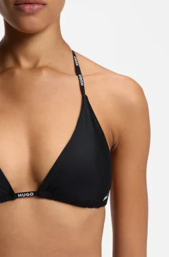Triangle bikini top with logo ties