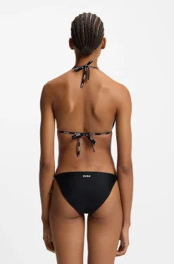 Triangle bikini top with logo ties