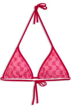 Triangle bikini top with stacked logos