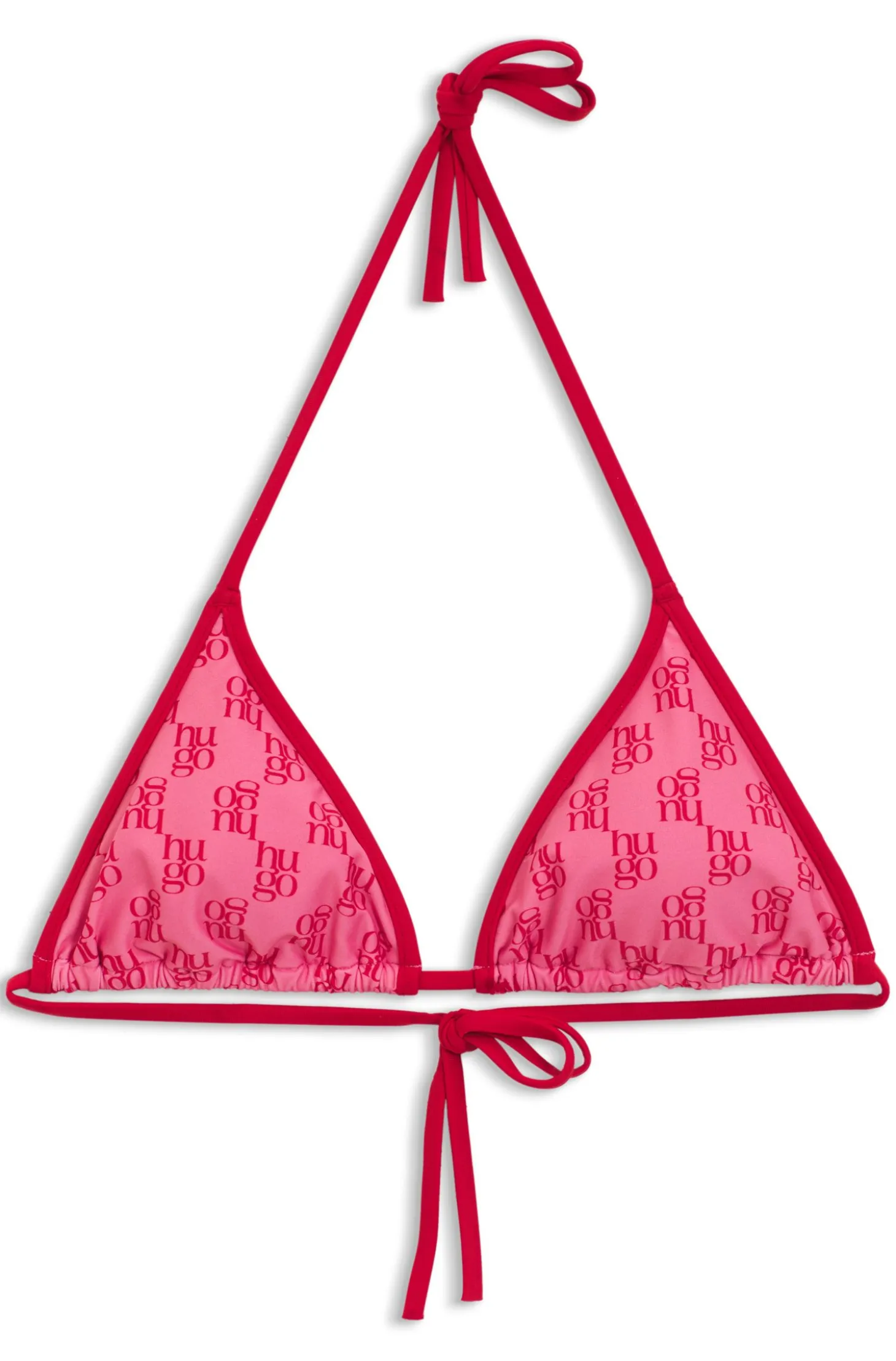 Triangle bikini top with stacked logos