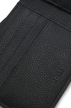 Tricolour-detail wallet in grainy leather