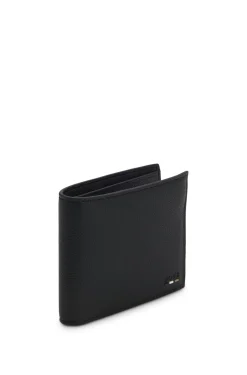 Tricolour-detail wallet in grainy leather
