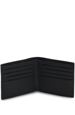 Tricolour-detail wallet in grainy leather