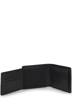 Trifold wallet in leather with embossed logo