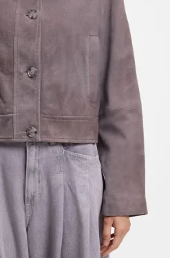Trucker-style jacket in suede