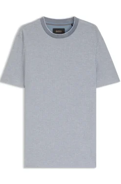T-shirt in structured cotton and silk