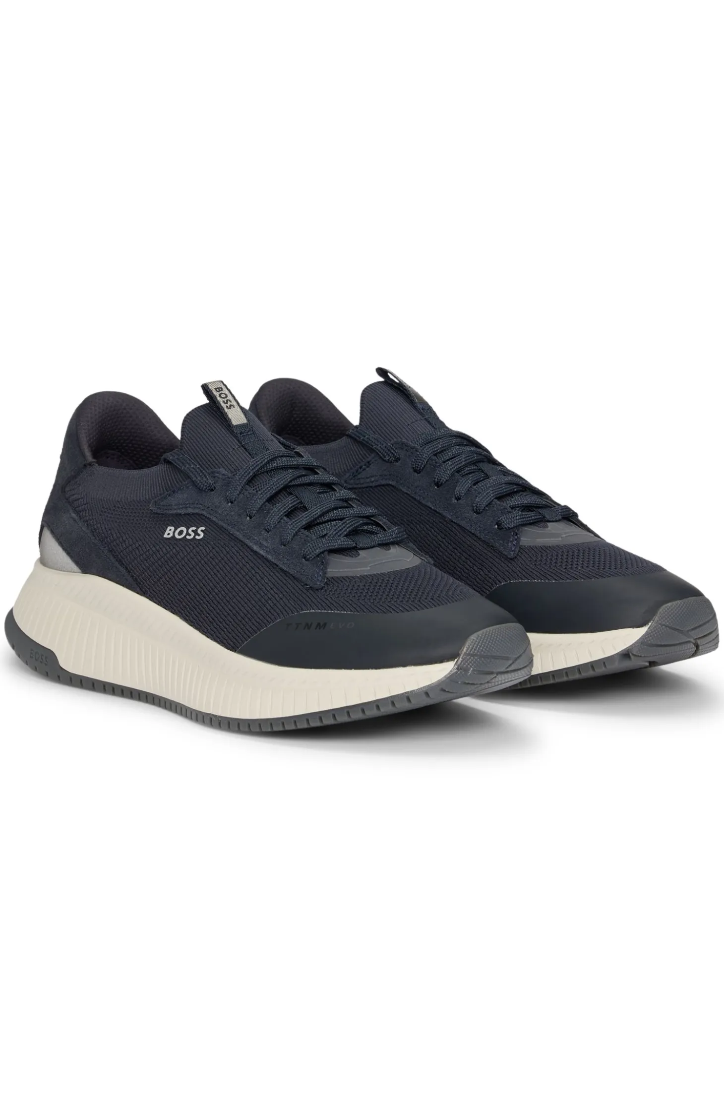 TTNM EVO trainers with knitted uppers and suede trims