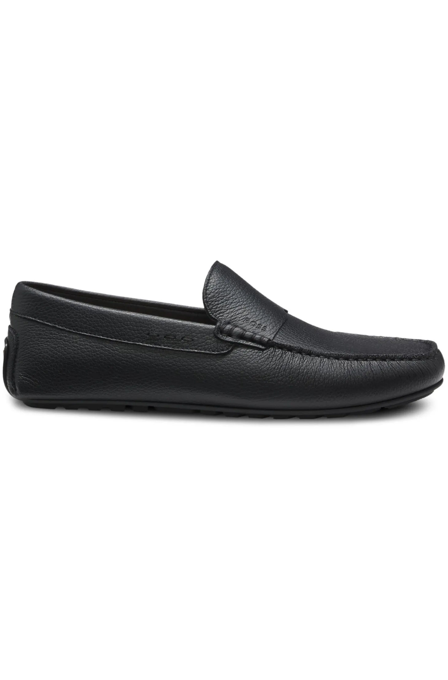 Tumbled-leather loafers with driver sole