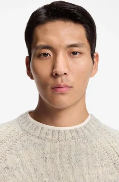 Tweed-effect sweater in cashmere and virgin wool