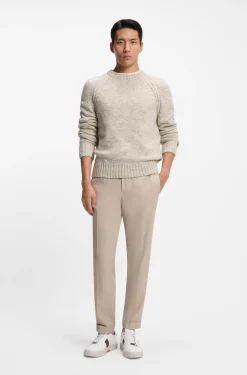 Tweed-effect sweater in cashmere and virgin wool