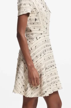 Tweed-striped dress in a cotton blend