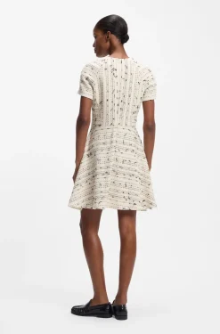 Tweed-striped dress in a cotton blend
