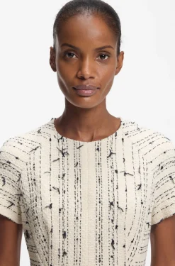 Tweed-striped dress in a cotton blend